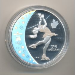 Canada - 25 Dollars 2008 - JO Vancouver 2010 - Patinage artistique - argent 27,78g hologramme - Neuf