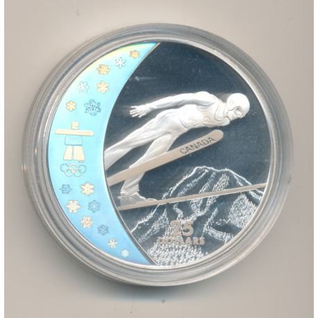 Canada - 25 Dollars 2009 - JO Vancouver 2010 - saut à ski - argent 27,78g hologramme - Neuf
