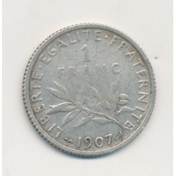 1 Franc Semeuse - 1907 - argent - TB
