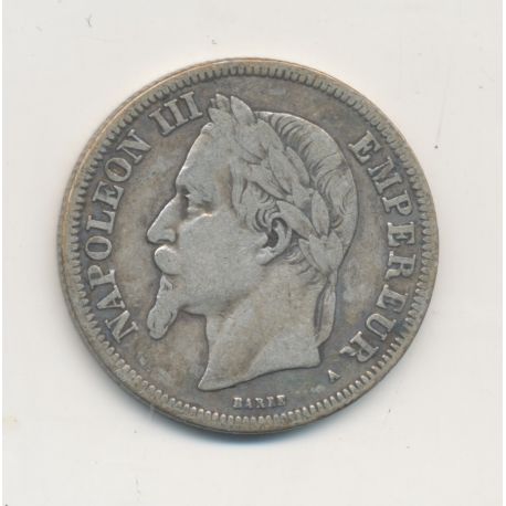 Napoléon III - Tête laurée - 2 Francs - 1870 A Paris - TB