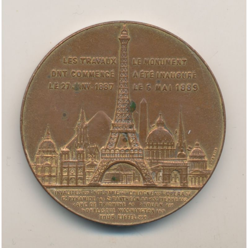 medaille souvenir de mon ascension tour eiffel 1889