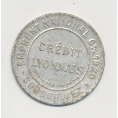 Timbre-monnaie - Crédit Lyonnais - 25 Centimes bleu