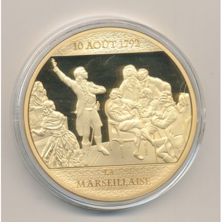 Médaille - la marseillaise - 225 ans Révolution Française - cuivre doré - 50mm