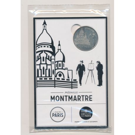 Plaquette Médaille 34mm - Montmartre Paris - 2016 - encart blanc