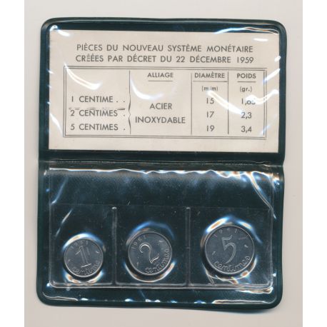 Étui 1,2,5 Centimes épi 1961 Essai - Neuf