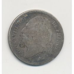 1/2 Franc Louis XVIII - 1823 A Paris - argent - B/TB