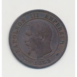 2 centimes Napoléon III - 1853 B Rouen- Tête nue - TB