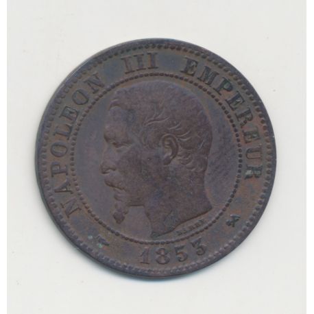 2 centimes Napoléon III - 1853 B Rouen- Tête nue - TB