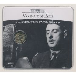 2€ France 2010 - 70 ans appel 18 juin - De Gaulle - Brillant Universel