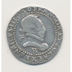 Henri III - 1/2 Franc col plat - 1588 B Rouen - TB/TTB