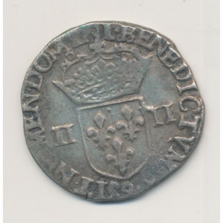 Henri III - 1/4 écu - 1580 9 Rennes - TB