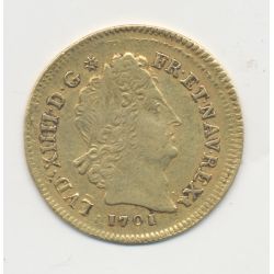 Louis XIV - Louis d'or aux 8L et aux insignes - 1701 D Lyon - réformé - TTB