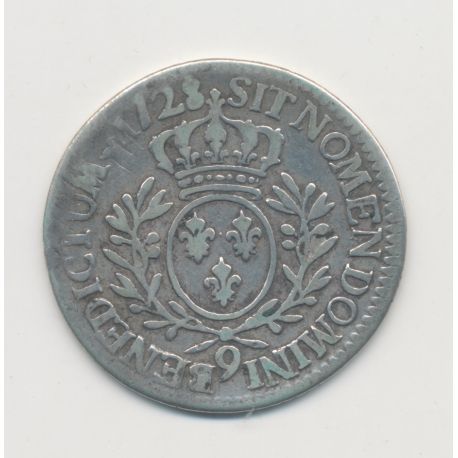 Louis XV - 1/5 écu aux branches d'olivier - 1728 9 Rennes - TB