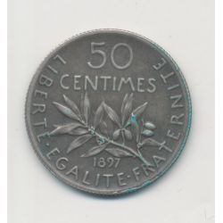 50 Centimes Semeuse - 1897 - Flan mat - SUP+