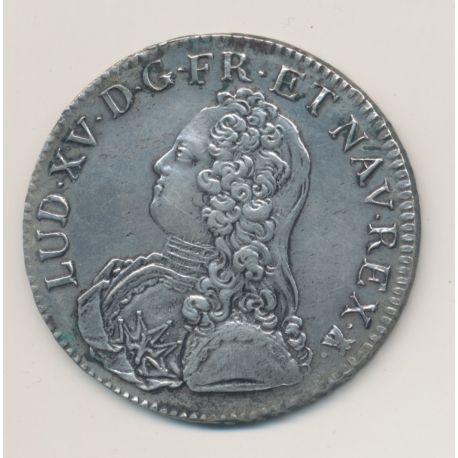 Louis XV - Écu aux branches d'olivier - 1738 V Troyes - TTB+