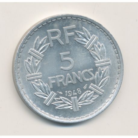 5 Francs Lavrillier - 1948 - 9 ouvert - TTB+