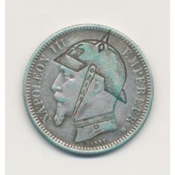 Monnaie satirique - 1 Franc Napoléon III - regravé casque à pointe - 1868 BB Strasbourg - TB+