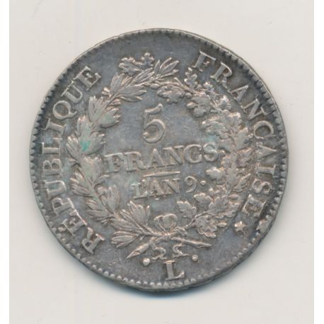 5 Francs Union et Force - AN 9 L Bayonne - TTB