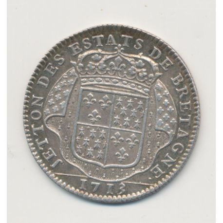 Jeton - États de bretagne 1713 - états de Dinan - argent - SUP+