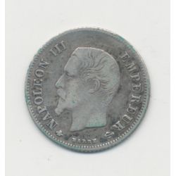20 centimes Napoléon III - 1860 BB Strasbourg - Tête nue - TB