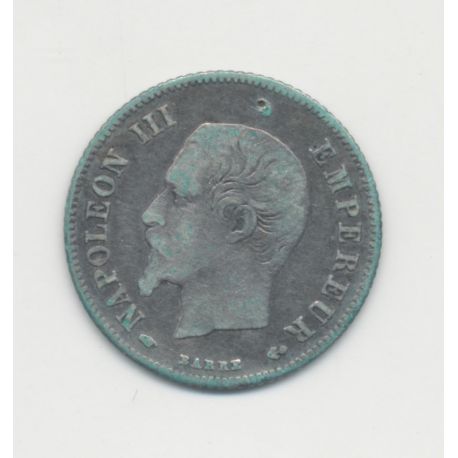 20 centimes Napoléon III - 1858 A Paris - Tête nue - TB