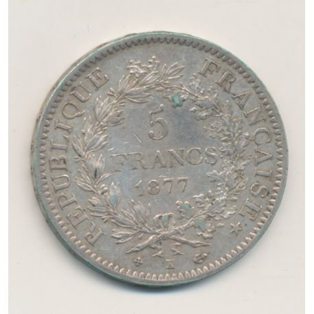 5 Francs Hercule - 1877 K Bordeaux - TTB/TTB+