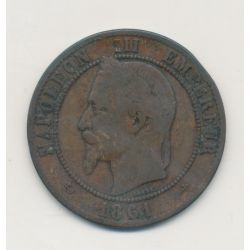 10 Centimes - 1861 BB Strasbourg - Napoléon III Tête laurée  - TB