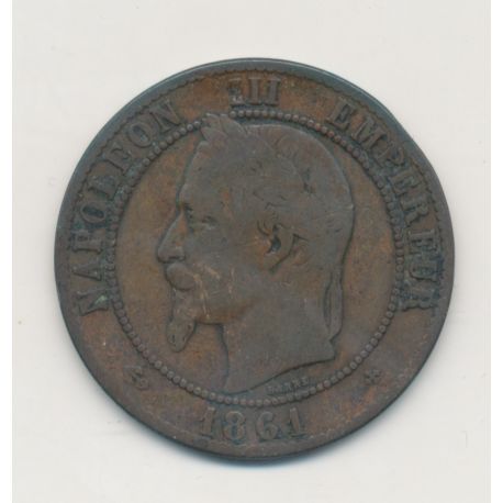 10 Centimes - 1861 BB Strasbourg - Napoléon III Tête laurée  - TB