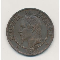 10 Centimes - 1862 BB Strasbourg - Napoléon III Tête laurée  - TB+