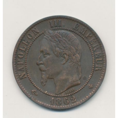 10 Centimes - 1862 BB Strasbourg - Napoléon III Tête laurée  - TB+