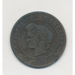 5 Centimes - 1871 A Paris - grand A - Cérès - TB