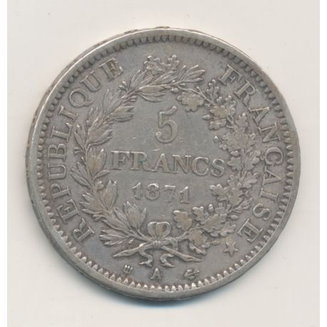 5 Francs Camélinat - 1871 A Paris - Trident