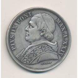 Vatican - 5 Lire 1870 R Rome - XXIV - argent - TTB