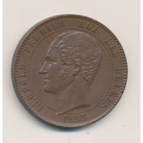 Belgique - 10 centimes 1853 - Mariage brabant - bronze - SUP