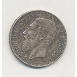 Belgique - 50 Centimes 1886 - Léopold 1er - argent - TTB+