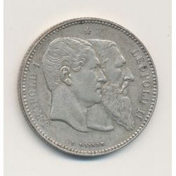 Belgique - 2 Francs 1880 - Léopold I et II - argent - TTB