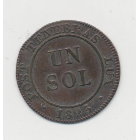 Suisse - 1 Sol 1825  - République de Genêve - TTB+