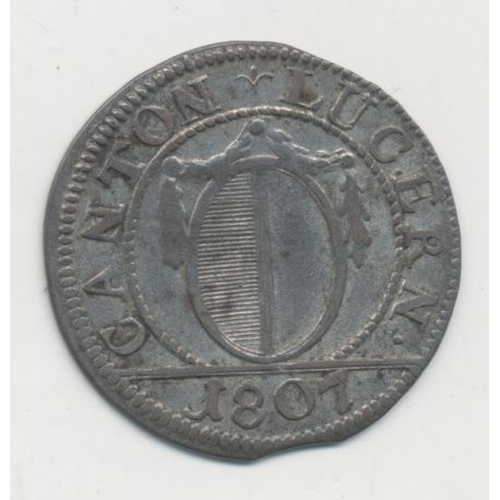 Suisse - 1batzen/10 Rappen 1807 - Canton de Lucerne - TTB