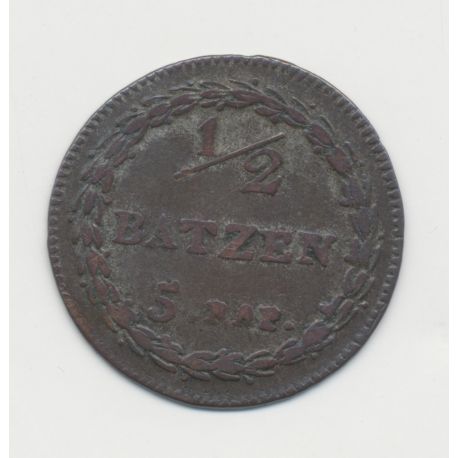 Suisse - 1/2 batzen/5 Rappen 1813 - Canton de Lucerne - TTB