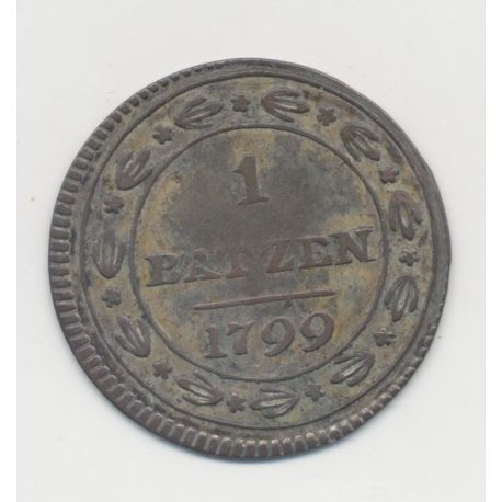 Suisse - 1 batzen 1799 - république helvétique - TB