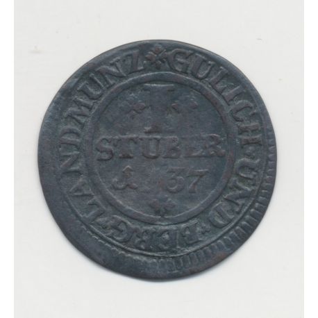 Allemagne - 1 Stuber 1737 - Julich-berg - billon - TB+