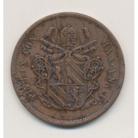 Vatican - 2 Baiocchi - 1850 R Rome - Pius IX - TTB