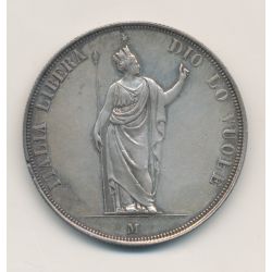 Italie - 5 Lire 1848 M Milan - Lombardie - argent - TTB