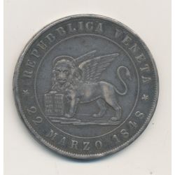 Italie - 5 Lire 1848 V - Venise - argent - TTB 