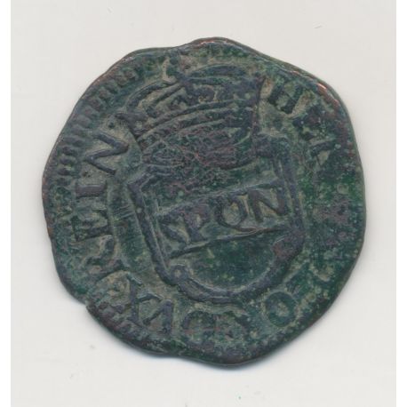 Italie - 3 Tornesi 1648 - Naples - Henri de Lorraine - cuivre - TB