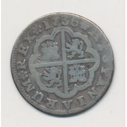 Espagne - 2 Reales 1736 - Philippe IV - TB