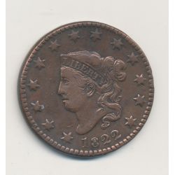 Etats-Unis - 1 Cent 1822 - cuivre - TB+