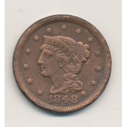 Etats-Unis - 1 Cent 1848 - cuivre - TTB+