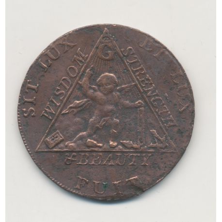 Angleterre - 1/2 Penny Middlesex Token - 1790 - Franc-maçonnique - TB+