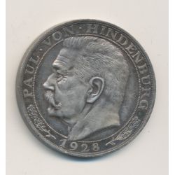 Allemagne - Médaille - Paul Von Hindenbourg - 1928 - argent - 36mm - SPL
